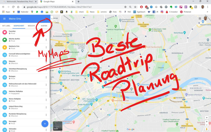 Die beste App für die Roadtrip Planung