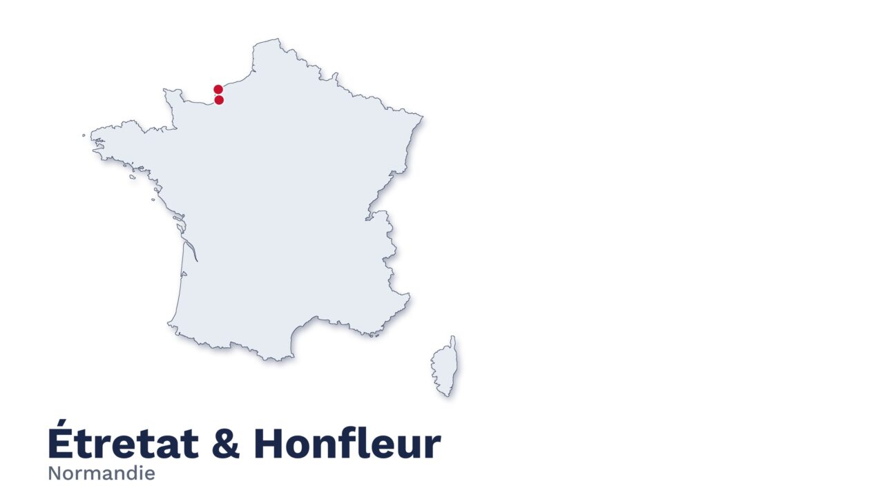 Karte von Frankreich mit der Normandie